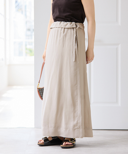 U by SPICK&SPAN(ユーバイスピックアンドスパン)の「キュプラフィブリルロングスカート(スカート・レディース・ベージュ/ブラック系その他・FREE)」の17枚目の写真