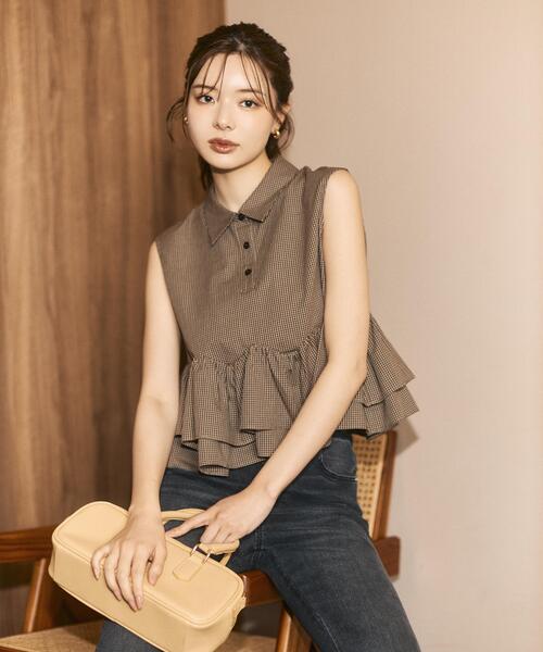 PROPORTION BODY DRESSING(プロポーションボディドレッシング)の「<a>フリルヘムブラウス / 1216219700(シャツ/ブラウス・レディース・ブラック/ボルドー/ブラウン系その他・FREE)」の20枚目の写真