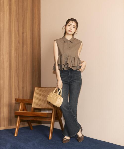 PROPORTION BODY DRESSING(プロポーションボディドレッシング)の「<a>フリルヘムブラウス / 1216219700(シャツ/ブラウス・レディース・ブラック/ボルドー/ブラウン系その他・FREE)」の21枚目の写真
