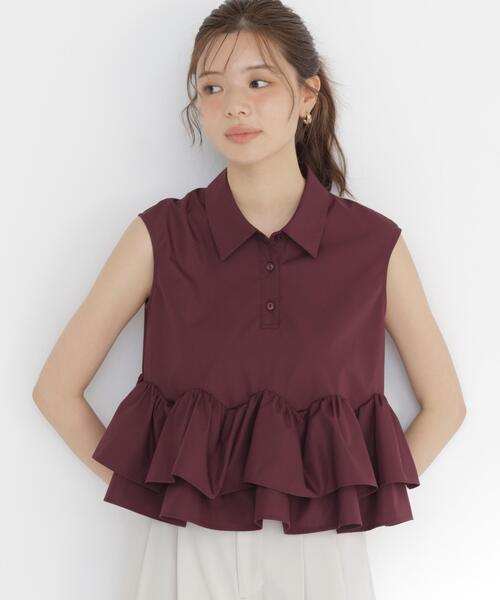 PROPORTION BODY DRESSING(プロポーションボディドレッシング)の「<a>フリルヘムブラウス / 1216219700(シャツ/ブラウス・レディース・ブラック/ボルドー/ブラウン系その他・FREE)」の8枚目の写真