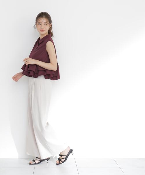 PROPORTION BODY DRESSING(プロポーションボディドレッシング)の「<a>フリルヘムブラウス / 1216219700(シャツ/ブラウス・レディース・ブラック/ボルドー/ブラウン系その他・FREE)」の10枚目の写真