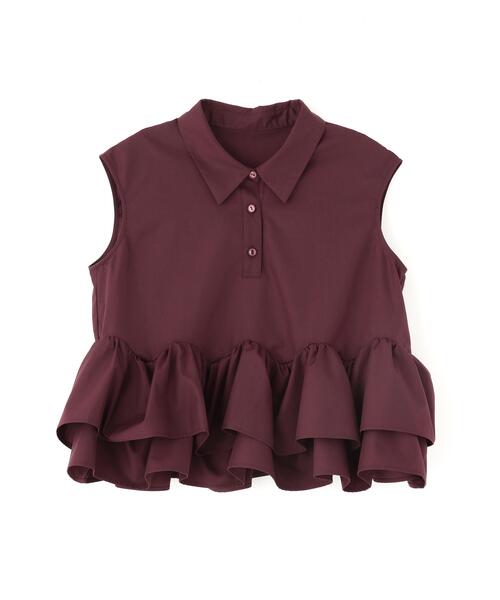 PROPORTION BODY DRESSING(プロポーションボディドレッシング)の「<a>フリルヘムブラウス / 1216219700(シャツ/ブラウス・レディース・ブラック/ボルドー/ブラウン系その他・FREE)」の6枚目の写真