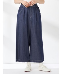 ライトオンスデニムクロップトワイドパンツ