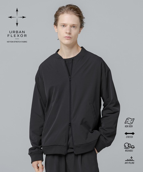 SPU(スプ)の「【セットアップ対応】 多機能素材ナイロン【URBAN FLEXOR】【防しわ、ストレッチ、ウォッシャブル、抗ピリング】 Essential MA-1 Nylon Blouson(MA-1・メンズ・チャコール/グレイッシュベージュ/ネイビー/ブラック・L/S/XL/M)」の2枚目の写真