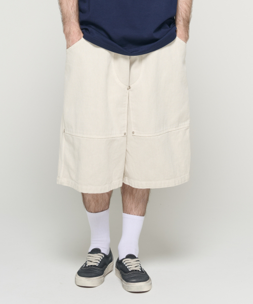 CARGOBROS(カーゴブロス)の「ピグメントカーペンダーバミューダパンツ(アイボリー)(その他パンツ・メンズ・その他・FREE)」の2枚目の写真