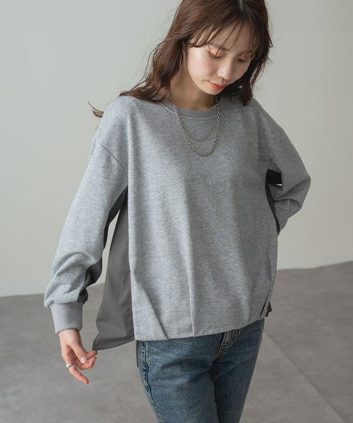 ANNA LUNA(アンナルナ)の「【ANNA LUNA】裾バルーン デザインの 裏毛 プルオーバー(Tシャツ/カットソー・レディース・ブラック/グレー・MEDIUM)」の1枚目の写真