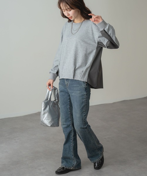 ANNA LUNA(アンナルナ)の「【ANNA LUNA】裾バルーン デザインの 裏毛 プルオーバー(Tシャツ/カットソー・レディース・ブラック/グレー・MEDIUM)」の12枚目の写真