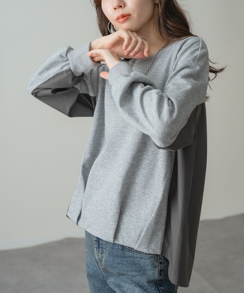 ANNA LUNA(アンナルナ)の「【ANNA LUNA】裾バルーン デザインの 裏毛 プルオーバー(Tシャツ/カットソー・レディース・ブラック/グレー・MEDIUM)」の9枚目の写真