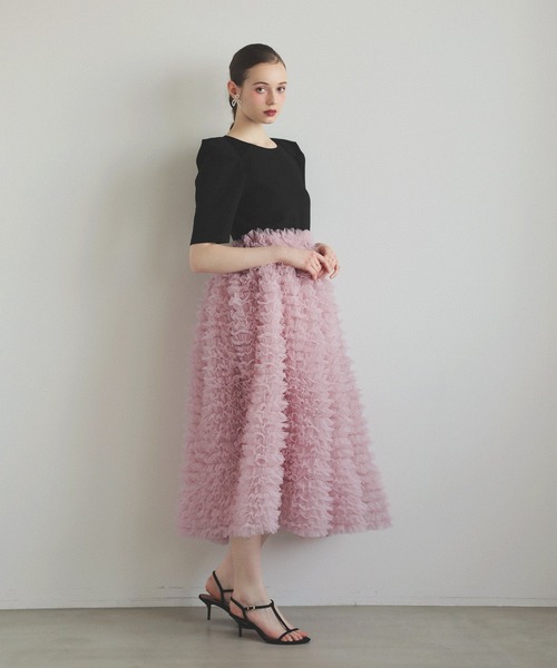 MERAKI(メラキ)の「チュールフリルドッキングワンピース(ワンピース・レディース・ホワイト/ブラック・FREE)」の13枚目の写真