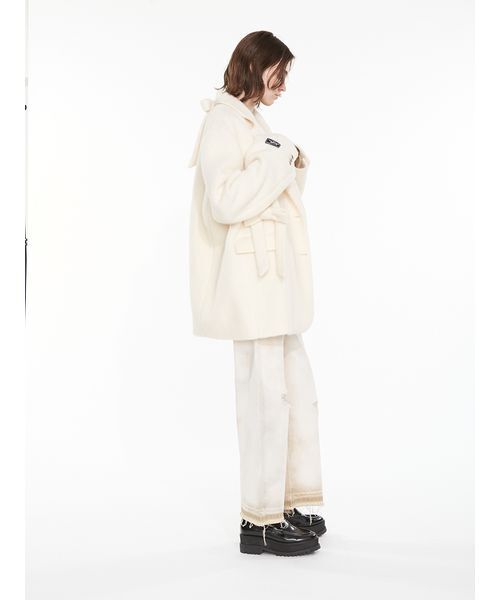 SORIN（ソリン　）の「Shaggy Ribbon Coat / シャギーリボンコート（ノーカラージャケット・レディース・オフホワイト/カーキ/ダークグレー・38/36）」の4枚目の写真