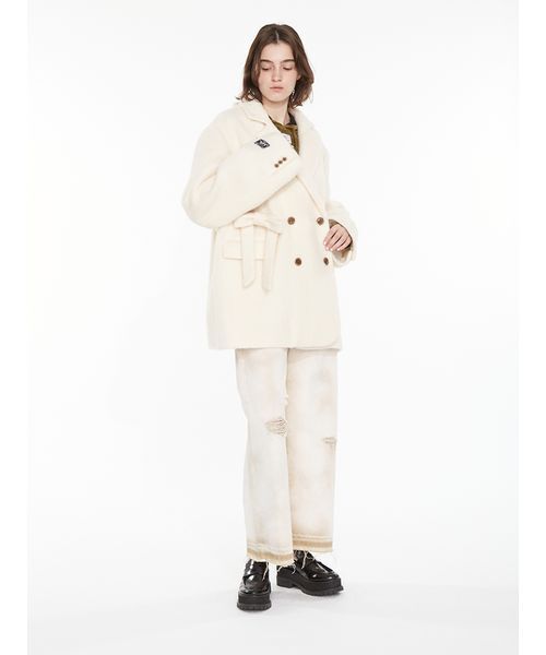 SORIN（ソリン　）の「Shaggy Ribbon Coat / シャギーリボンコート（ノーカラージャケット・レディース・オフホワイト/カーキ/ダークグレー・38/36）」の5枚目の写真