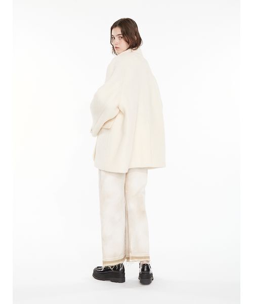 SORIN（ソリン　）の「Shaggy Ribbon Coat / シャギーリボンコート（ノーカラージャケット・レディース・オフホワイト/カーキ/ダークグレー・38/36）」の7枚目の写真