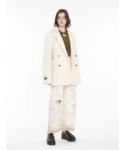 SORIN（ソリン　）の「Shaggy Ribbon Coat / シャギーリボンコート（ノーカラージャケット・レディース・オフホワイト/カーキ/ダークグレー・38/36）」の8枚目の写真