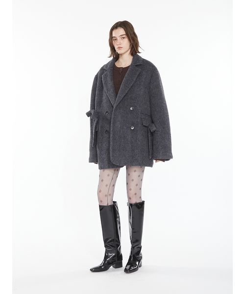 SORIN（ソリン　）の「Shaggy Ribbon Coat / シャギーリボンコート（ノーカラージャケット・レディース・オフホワイト/カーキ/ダークグレー・38/36）」の12枚目の写真