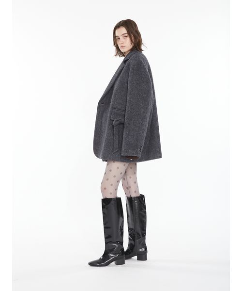SORIN（ソリン　）の「Shaggy Ribbon Coat / シャギーリボンコート（ノーカラージャケット・レディース・オフホワイト/カーキ/ダークグレー・38/36）」の14枚目の写真