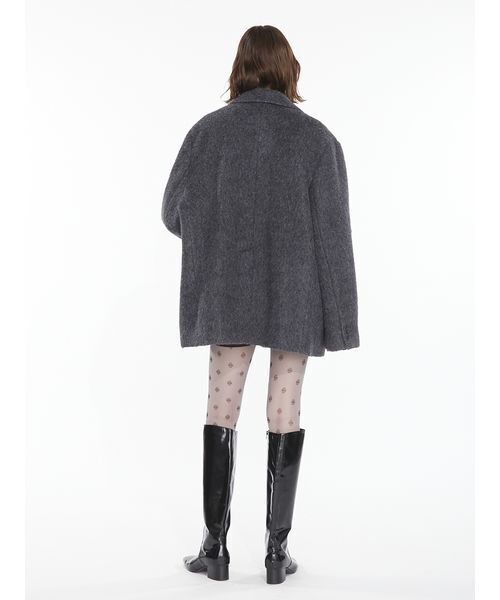 SORIN（ソリン　）の「Shaggy Ribbon Coat / シャギーリボンコート（ノーカラージャケット・レディース・オフホワイト/カーキ/ダークグレー・38/36）」の15枚目の写真