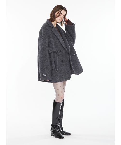 SORIN（ソリン　）の「Shaggy Ribbon Coat / シャギーリボンコート（ノーカラージャケット・レディース・オフホワイト/カーキ/ダークグレー・38/36）」の17枚目の写真