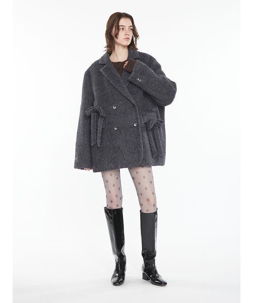 SORIN（ソリン　）の「Shaggy Ribbon Coat / シャギーリボンコート（ノーカラージャケット・レディース・オフホワイト/カーキ/ダークグレー・38/36）」の18枚目の写真