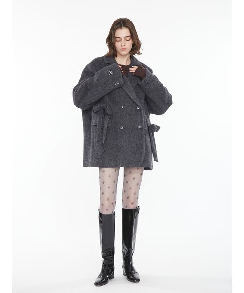 SORIN（ソリン　）の「Shaggy Ribbon Coat / シャギーリボンコート（ノーカラージャケット・レディース・オフホワイト/カーキ/ダークグレー・38/36）」の19枚目の写真