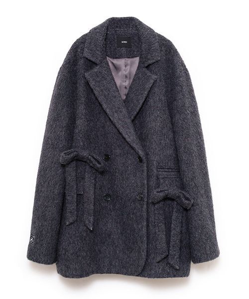 SORIN（ソリン　）の「Shaggy Ribbon Coat / シャギーリボンコート（ノーカラージャケット・レディース・オフホワイト/カーキ/ダークグレー・38/36）」の21枚目の写真