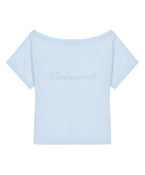 NICK&NICOLE(ニックアンドニコール)の「RAGLAN LETTERING TOP_SKY BLUE(Tシャツ/カットソー・レディース・その他・FREE)」の4枚目の写真
