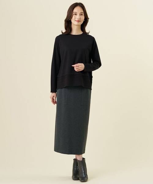 J.PRESS Ladies(J.プレス レディス)の「Vis/Peスパーク レースデザイン ニット(ニット/セーター・レディース・アイボリー系/ベージュ系/ダークブラウン系・SMALL)」の8枚目の写真