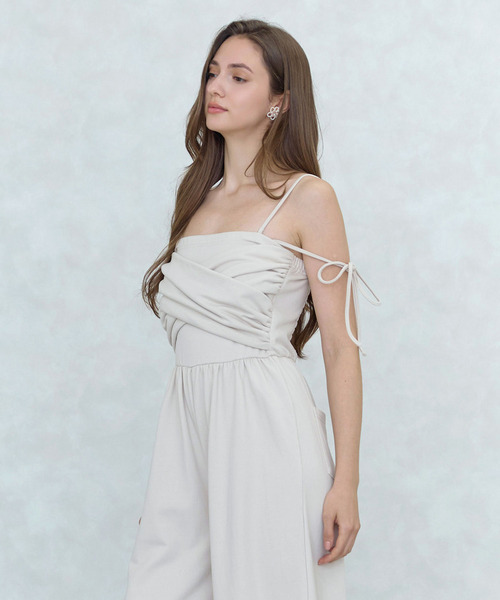 ROYAL PARTY（ロイヤルパーティー）の「ラメ裏毛カシュクールベアオールインワン（つなぎ/オールインワン・レディース・ブラック/ベージュ/ネイビー系・FREE）」の12枚目の写真