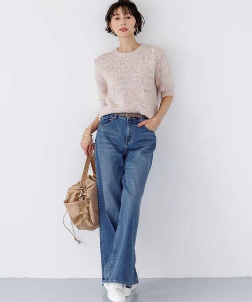 23区(ニジュウサンク)の「マーブルカラーファンシー ハーフスリーブ ニット(ニット/セーター・レディース・アイボリー系5/ピンク系5・38)」の6枚目の写真
