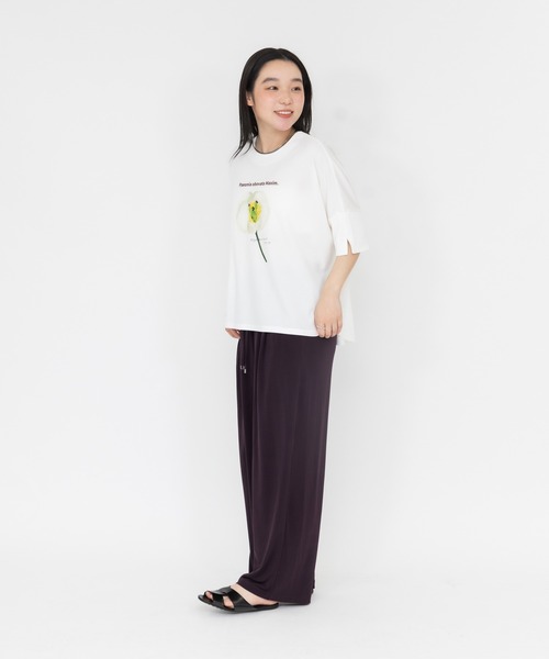 meeny miny(ミーニーマイニー)の「【京都府立植物園】ベニバナヤマシャクヤクTシャツ(Tシャツ/カットソー・レディース・ホワイト/ブラック・MEDIUM)」の6枚目の写真