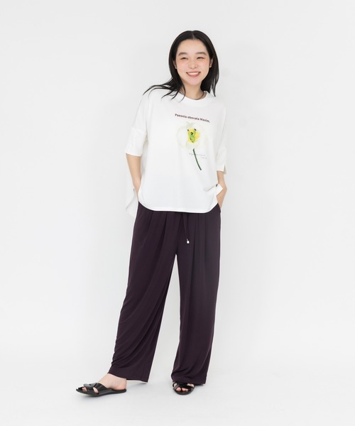 meeny miny(ミーニーマイニー)の「【京都府立植物園】ベニバナヤマシャクヤクTシャツ(Tシャツ/カットソー・レディース・ホワイト/ブラック・MEDIUM)」の7枚目の写真