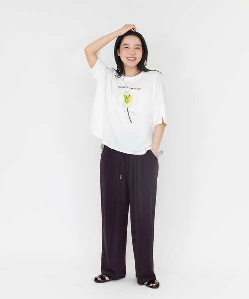 meeny miny(ミーニーマイニー)の「【京都府立植物園】ベニバナヤマシャクヤクTシャツ(Tシャツ/カットソー・レディース・ホワイト/ブラック・MEDIUM)」の8枚目の写真
