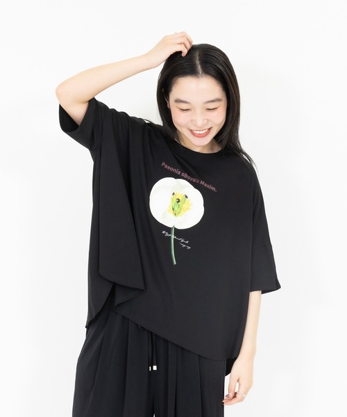 meeny miny(ミーニーマイニー)の「【京都府立植物園】ベニバナヤマシャクヤクTシャツ(Tシャツ/カットソー・レディース・ホワイト/ブラック・MEDIUM)」の18枚目の写真