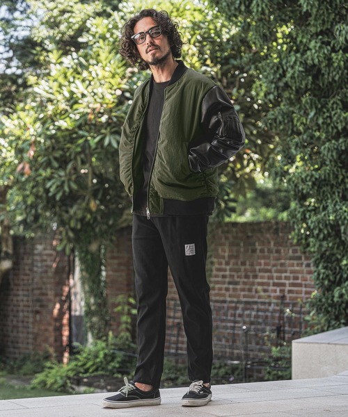 wjk reluxe(ダブルジェーケーリラックス)の「mj11772- Padded Synthetic Leather Combo MA-1 中綿MA-1ジャケット(WR26W-02)(MA-1・メンズ・オリーブ/ブラック/ネイビー・L/M/S)」の13枚目の写真