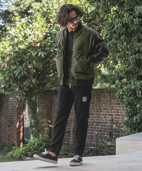 wjk reluxe(ダブルジェーケーリラックス)の「mj11772- Padded Synthetic Leather Combo MA-1 中綿MA-1ジャケット(WR26W-02)(MA-1・メンズ・オリーブ/ブラック/ネイビー・L/M/S)」の14枚目の写真