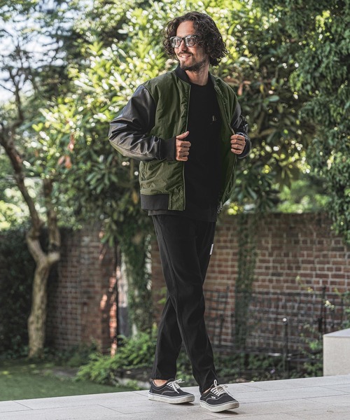 wjk reluxe(ダブルジェーケーリラックス)の「mj11772- Padded Synthetic Leather Combo MA-1 中綿MA-1ジャケット(WR26W-02)(MA-1・メンズ・オリーブ/ブラック/ネイビー・L/M/S)」の15枚目の写真