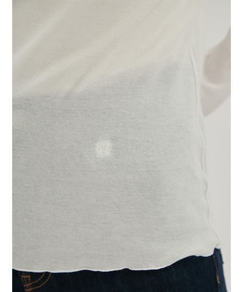Mila Owen(ミラオーウェン)の「強撚シアーフライスロングTシャツ(Tシャツ/カットソー・レディース・ベージュ/グレー/ホワイト/ブラック・F)」の15枚目の写真