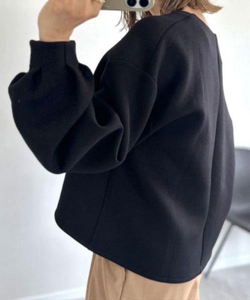 Flugge(フラッジー)の「Vネックプルオーバー(その他トップス・レディース・グレー/ブラック・MEDIUM/LARGE)」の4枚目の写真