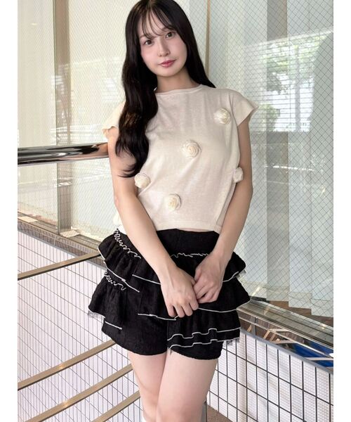 CALNAMUR(カルナムール)の「3Dローズトップス(Tシャツ/カットソー・レディース・イエロー/ホワイト/ピンク・FREE)」の14枚目の写真