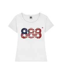 USA NUMBER.888 レディース Uネックスリムフィット半袖Tシャツ 6 COLORS