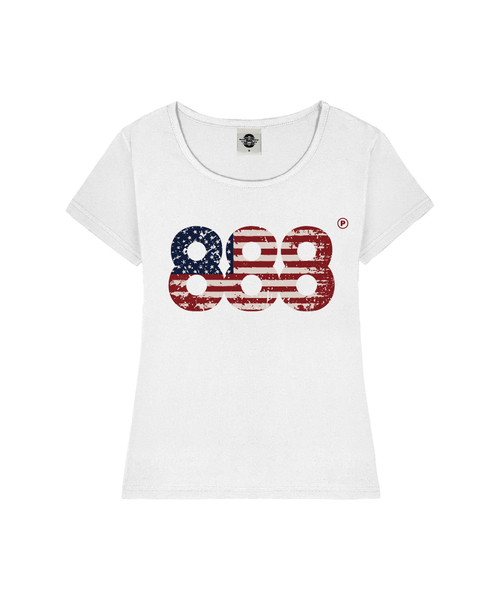 PRIMATE(プライメイト)の「USA NUMBER.888 レディース Uネックスリムフィット半袖Tシャツ 6 COLORS(Tシャツ/カットソー・レディース・ピンク/ホワイト/ブラック/ミント/ミックスグレー/ネイビー・SMALL/MEDIUM)」の1枚目の写真