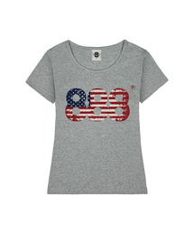 USA NUMBER.888 レディース Uネックスリムフィット半袖Tシャツ 6 COLORS