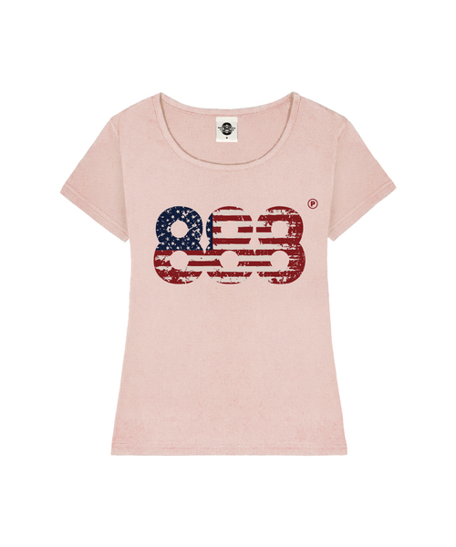 PRIMATE(プライメイト)の「USA NUMBER.888 レディース Uネックスリムフィット半袖Tシャツ 6 COLORS(Tシャツ/カットソー・レディース・ピンク/ホワイト/ブラック/ミント/ミックスグレー/ネイビー・SMALL/MEDIUM)」の6枚目の写真