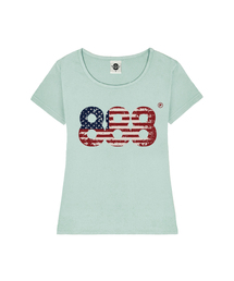 USA NUMBER.888 レディース Uネックスリムフィット半袖Tシャツ 6 COLORS