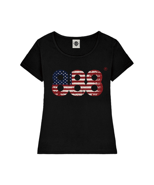 PRIMATE(プライメイト)の「USA NUMBER.888 レディース Uネックスリムフィット半袖Tシャツ 6 COLORS(Tシャツ/カットソー・レディース・ピンク/ホワイト/ブラック/ミント/ミックスグレー/ネイビー・SMALL/MEDIUM)」の2枚目の写真
