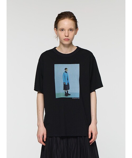mizuiroind（ミズイロインド）の「mizuiro ind フォトプリントＴ（Tシャツ/カットソー・レディース・ホワイト系その他/オフホワイト/ブラック/グレー系その他/ブラック系その他・FREE）」の4枚目の写真