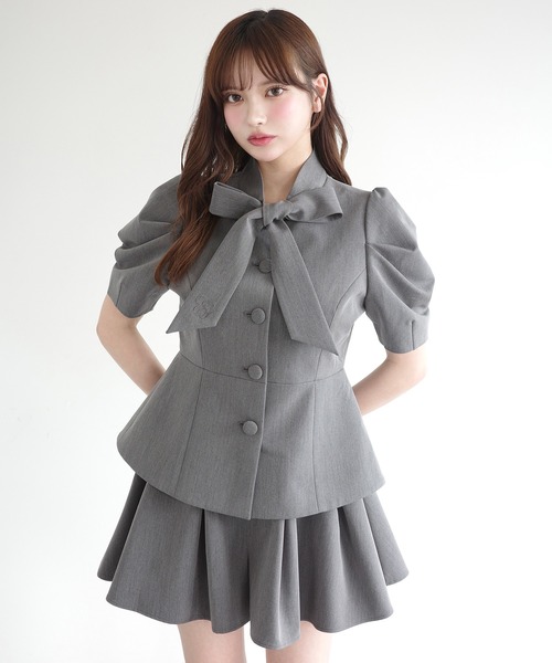 EIMY ISTOIRE(エイミーイストワール)の「RIBBON TIE PUFF JACKET(その他アウター・レディース・オフホワイト/グレー・FREE)」の3枚目の写真