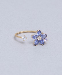 Zoule ゾーラ:FLOWER LETTER SERIES jewel flower letterR-3 花言葉 リンドウ リング