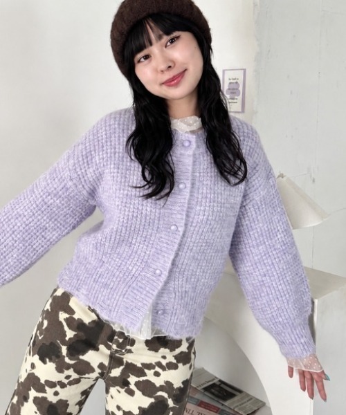 SOLLON.(ソルロン)の「クラウドニットワッフルカーディガン(カーディガン/ボレロ・レディース・アイボリー/パープル/ライトブルー・FREE)」の18枚目の写真