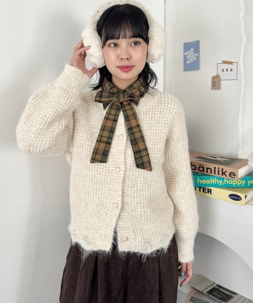 SOLLON.(ソルロン)の「クラウドニットワッフルカーディガン(カーディガン/ボレロ・レディース・アイボリー/パープル/ライトブルー・FREE)」の12枚目の写真
