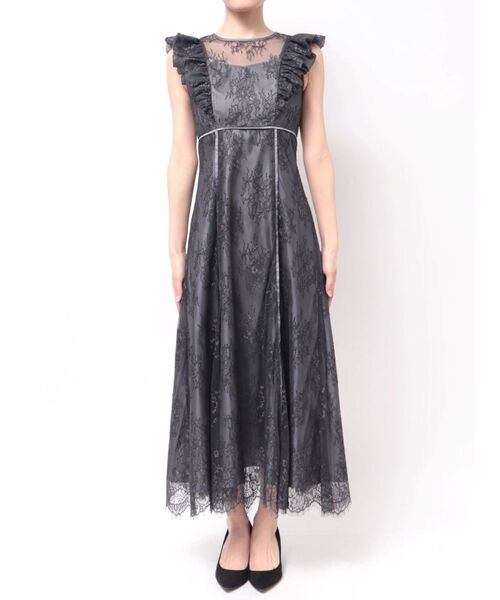 MERCURYDUO（マーキュリーデュオ）の「レースラッフルフレアワンピース（ドレス・レディース・チャコールグレー/ミント・SMALL/MEDIUM）」の13枚目の写真